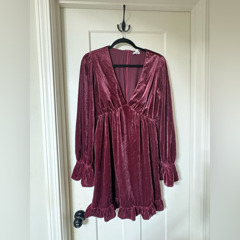 Le Lis NWT Velvet Long-Sleeve Mini Dress